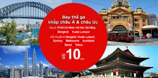 Thỏa sức khám phá châu Á – châu Úc chỉ từ 10 USD cùng AirAsia