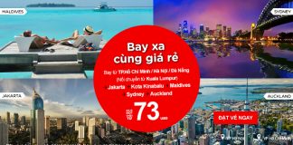 Bay xa cùng giá rẻ chỉ từ 73 USD của AirAsia