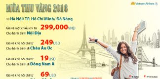 Vietnam Airlines tưng bừng KM Mùa thu Vàng 2016