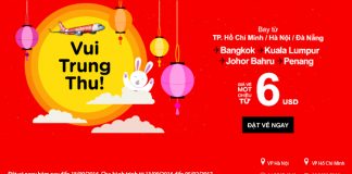 Trung Thu nhiều niềm vui hơn với KM AirAsia chỉ từ 6 USD