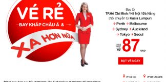 Chỉ từ 87 USD – Bay xa hơn – Vé rẻ hơn cùng AirAsia