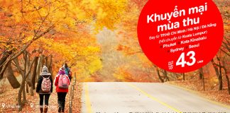 Thu vàng quyến rũ với KM Air Asia chỉ từ 43 USD