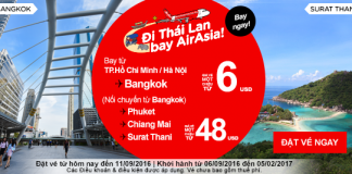 Khuyến mại tuần siêu tiết kiệm của Air Asia, giá vé chỉ từ 6 USD