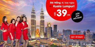 Bay Kuala Lumpur cùng Air Asia giá chỉ từ 39 USD – Khởi hành từ Đà Nẵng