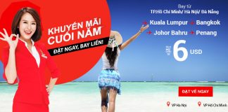 Tưng bừng KM cuối năm cùng Air Asia – Giá vé chỉ từ 6 USD