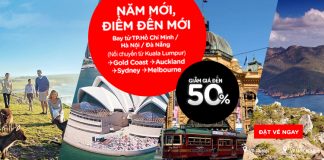 Giảm 50% giá vé bay châu Úc cùng Air Asia