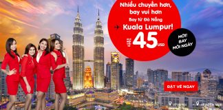 Chỉ từ 45 USD, bay Đà Nẵng – Kuala Lumpur siêu tiết kiệm