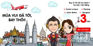 Mùa vui đã tới, bay ngay Air Asia chỉ từ 3 USD