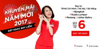 KM Air Asia chỉ từ 6 USD chào năm mới
