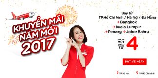 Chào năm mới với KM chỉ từ 4 USD của Air Asia