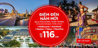 Air Asia KM điểm đến năm mới chỉ từ 116 USD