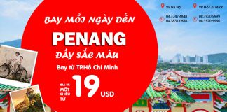 Bay thẳng Penang cùng Air Asia giá chỉ từ 19 USD