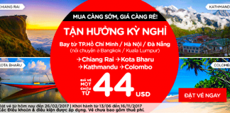 Bay giá rẻ cùng Air Asia chỉ từ 44 USD siêu tiết kiệm