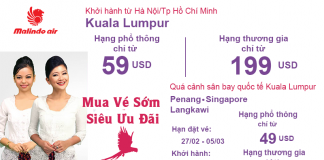 Bay Malindo Air đi Kuala Lumpur giá chỉ từ 49 USD
