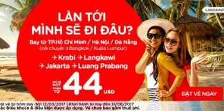 Air Asia KM giá vé chỉ từ 44 USD bay tiết kiệm chẳng phải nghĩ