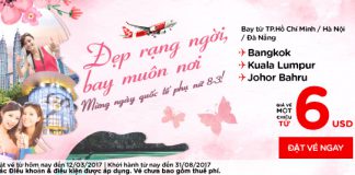 Air Asia mừng ngày Quốc tế Phụ nữ với KM giá vé chỉ từ 6 USD