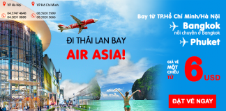 Chỉ từ 6 USD – Một chuyến du lịch Thái Lan cực vui cùng Air Asia