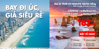 Air Asia ưu đãi vé bay đi Úc siêu tiết kiệm chỉ từ 162 USD