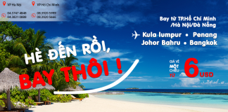 Chỉ từ 6 USD siêu KM bay ngay cùng Air Asia vui hè!