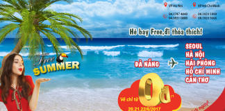 Vietjet tặng 300.000 vé 0Đ thoải sức vui hè 2017 từ Đà Nẵng