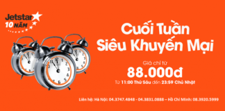 Săn vé siêu rẻ từ 88k của Jetstar – Du lịch thả ga không lo về giá