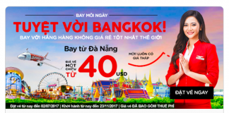 Bay đến Bangkok mỗi ngày cùng Air Asia, với vé chỉ từ 40 USD siêu KM