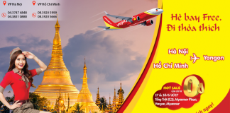 Bay ngay Myanmar vui hè cùng Vietjet với hơn 1.000 vé 0Đ siêu KM