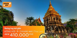 Jetsrar mừng đường bay mới: Đồng Hới – Chiang Mai, giá vé siêu KM chỉ từ 410k