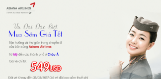 Bay Mỹ – Châu Á đẳng cấp cùng Asiana Airlines – Vé khứ hồi chỉ từ 549 USD