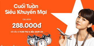 Du lịch đẳng cấp – Giá vé cực thấp chỉ từ 288k siêu KM của Jetstar Pacific