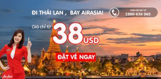 Vé siêu rẻ chỉ từ 38 USD/chiều – Vi vu du lịch Thái Lan cùng Air Asia