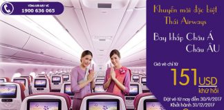 Săn ngay kẻo lỡ siêu KM Thai Airways – Vé từ 151 USD, bay khắp Á Âu