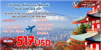 Đặt chân tới Nhật Bản – Cùng ưu đãi vé khứ hồi từ 517 USD của Korean Air