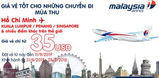 Chỉ từ 35 USD – Sở hữu những chuyến đi mùa thu lãng mạn cùng Malaysia Airlines
