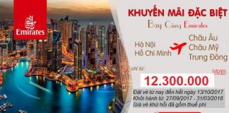 Siêu KM vé khứ hồi Emirates bay khắp thế giới chỉ từ 12.300.000 VND