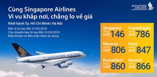 Tận dụng cơ hội bay cùng Singapore Airlines, vé khứ hồi chỉ từ 146 USD