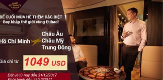 May mắn hởi hành cùng Etihad giá vé ưu đãi chỉ từ 1.049 USD