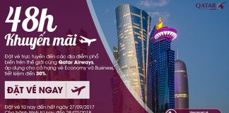 Săn vé rẻ trong 2 ngày KM vàng – Giá khứ hồi từ 3200000 VND của Qatar