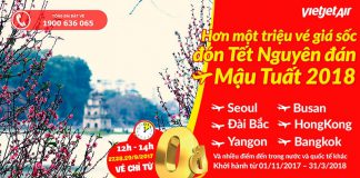 Vietjet mở bán hơn 1,2 triệu vé 0Đ đón Tết trong 3 ngày KM vàng