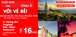 Có Air Asia – Luôn có giá tốt đi châu Á, vé siêu KM chỉ từ 16 USD