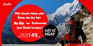 Từ Hà Nội thám hiểm Kathmandu cùng Air Asia, vé hấp dẫn chỉ từ 148 USD Air Asia KM vé đi Nepal siêu rẻ từ 148 usd