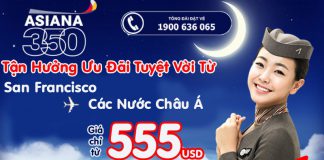 Asiana Airlines quyến rũ với giá vé khứ hồi đi Mỹ siêu rẻ, chỉ từ 555 USD Asiana Airlines KM vé khứ hồi từ 555 USD siêu rẻ
