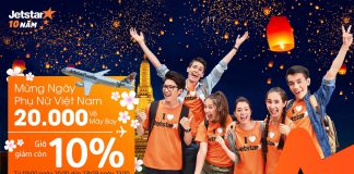 Hạnh phúc với 20.000 vé Jetstar giá giảm sâu còn 10% siêu rẻ.