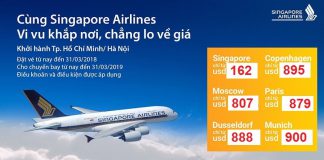Săn vé khứ hồi từ 162 USD – Bay khắp thế giới cùng Singapore Airlines thật vui