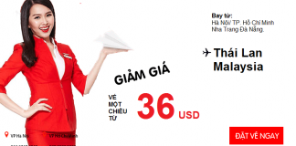 Đến Thái Lan, Malaysia dễ dàng hơn cùng Air Aisa, vé chỉ từ 36 USD/chiều