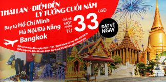 Siêu rẻ vé Air Aisa bay Thái Lan, giá chỉ từ 33 USD/chiều Air Asia KM vé đi Thái Lan giá rẻ