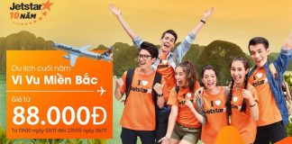 Tưng bừng đi du lịch cùng Jetstar – Vé chỉ từ 88.000 Đ siêu tiết kiệm Jetstar Pacific KM vé rẻ chỉ từ 88k.