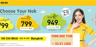Thức dậy ở Bangkok, vé Nok Air chỉ từ 1099 THB siêu tiết kiệm Nok Air KM vé máy bay đi Thái Lan giá rẻ từ VN