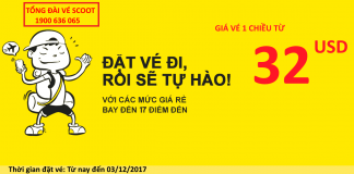 Bay châu Á đến giữa đầu năm 2018 vé Scoot chỉ từ 32 USD tiết kiệm Vé Scoot chỉ từ 32 USD ưu đãi