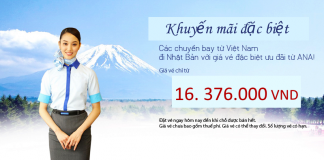Vi vu Nhật Bản năm 2018 – Vé khứ hồi rẻ như ý từ 16.376.000 VND cùng All Nippon Airways Vé khứ hồi đi Nhật Bản khuyến mãi năm 2018